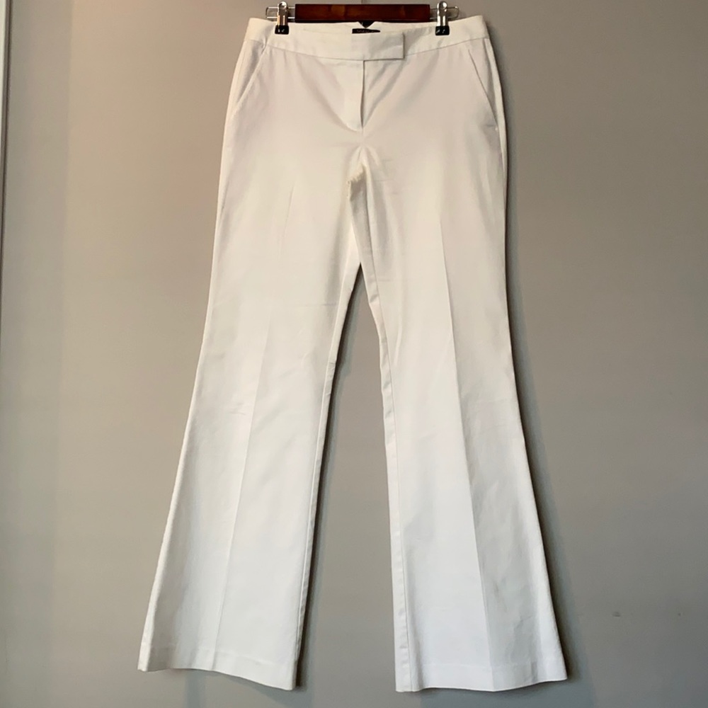 Tahari white wide leg trousers, 8